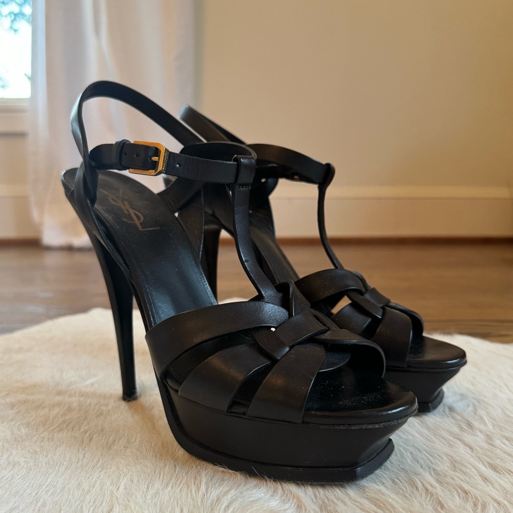 Saint Laurent Leather Tribute 105mm Platforms